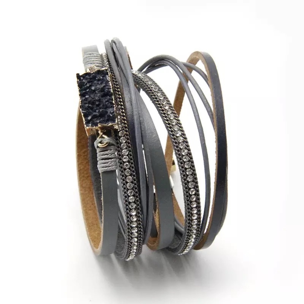 Natural stone wrap bracelet